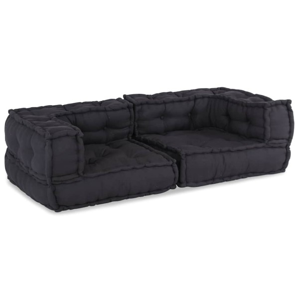Double modular sofa, anthracite color, 140x70x36, fabric