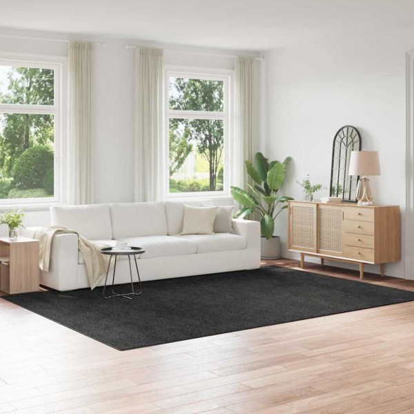 Non-slip hairy carpet Dark grey 240 x 340 cm PP