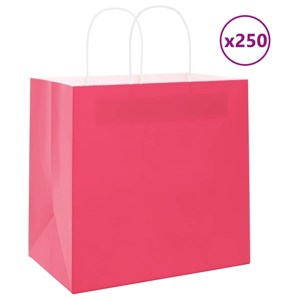 Paper bags 250vt. with handles, pink 54x15x49cm