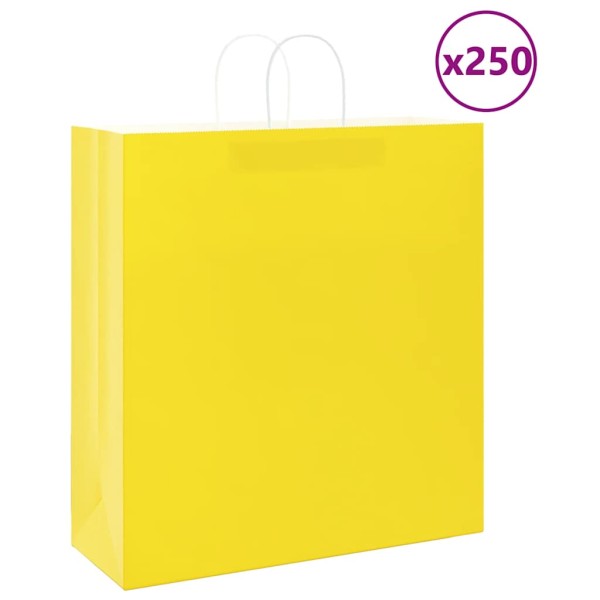Paper bags 250pcs. with handles yellow 45x17x48cm