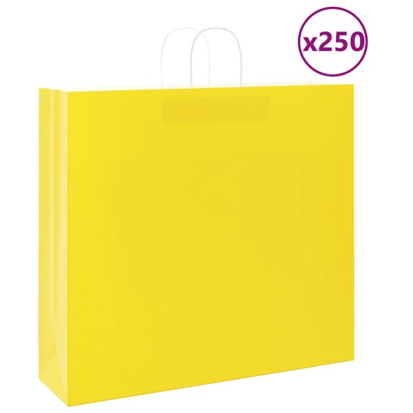 Paper bags 250pcs. with handles yellow 54x15x49cm
