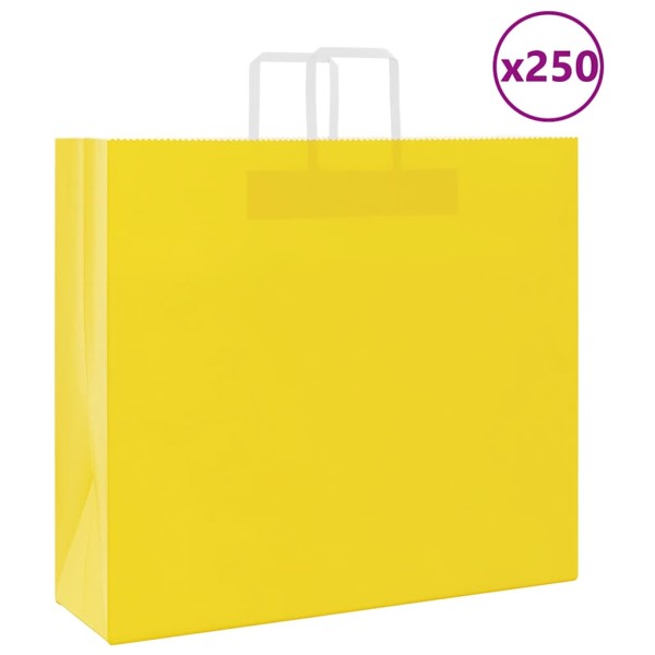 Paper bags 250pcs. with handles yellow 54x15x49cm