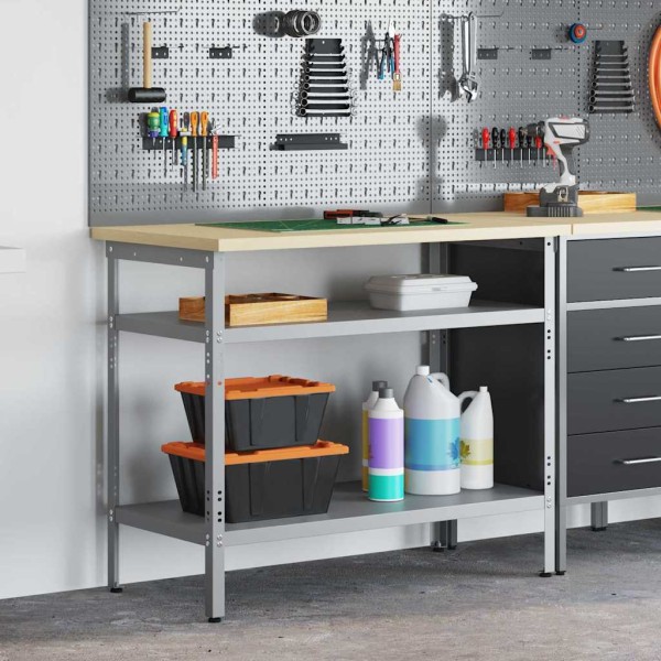 Working table with shelf with storage Gray 100 x 55 x 85 cm