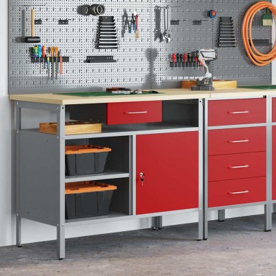 Desktop with drawer Red and...