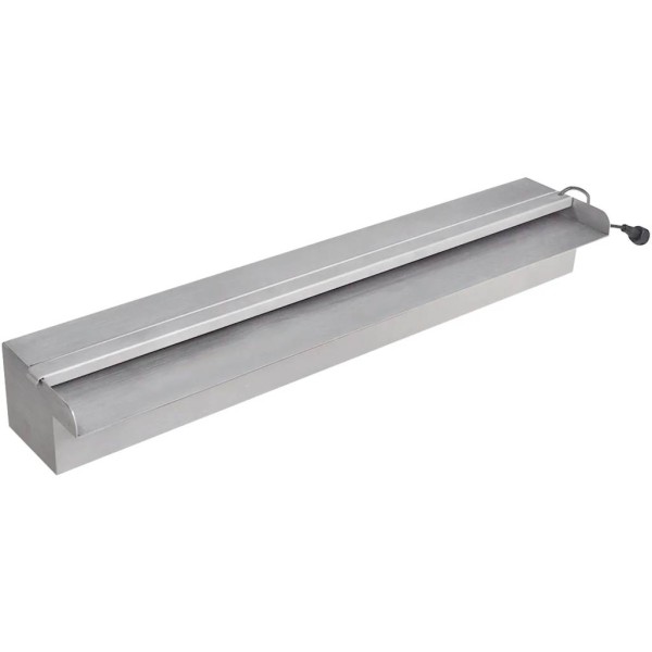 Basin fountain with LED, 60cm, rectangular, stainless steel