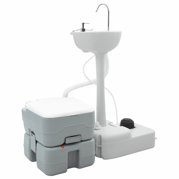 Camping toilet set 2 pcs Gray 50,5 x 33 x 103 cm