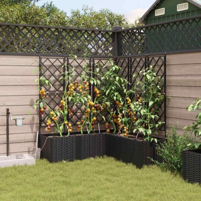 Garden pot 5 pcs Black Steel