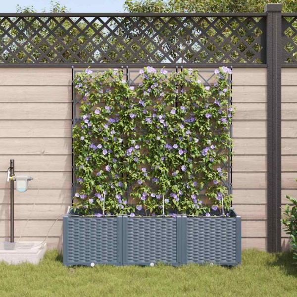 Garden pot 3 pcs Light Grey Steel