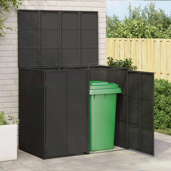 Trash box 2 pcs Black 65 x 80 x 115 cm Polyethylene