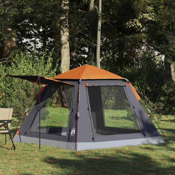 Fast release instant tent Gray and orange