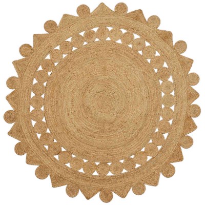 carpet Brown Ø 210 cm Jute