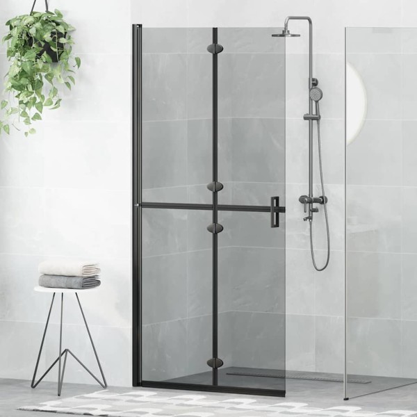Travelling shower wall Black 90 x 6.5 x 190 cm