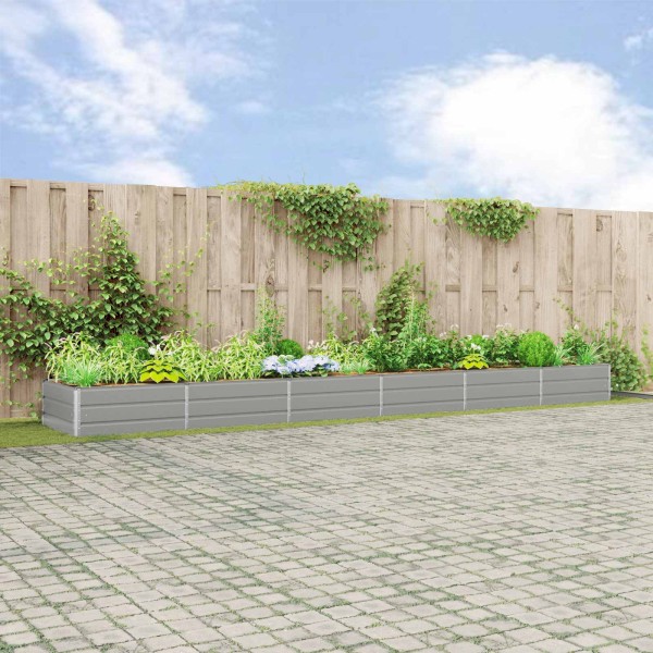 Lovel Light grey 195 x 100 x 45 cm galvanized steel