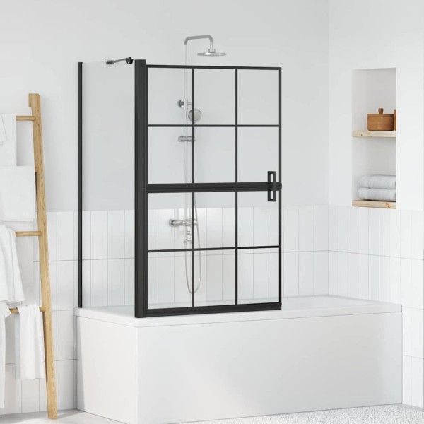 Bathroom shower screen Black and transparent 116 x 68 x 128 cm