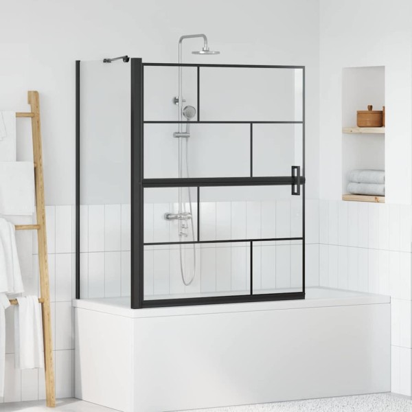Bathroom shower screen Black and transparent 116 x 68 x 128 cm