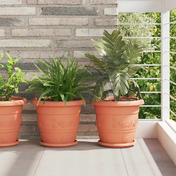 Round flower pots 24 pcs Red brick Ø 26 x 21.5 cm