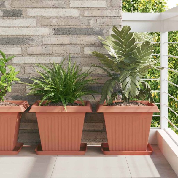 Square flower pots 24 pcs Red brick 38 x 38 x 30 cm
