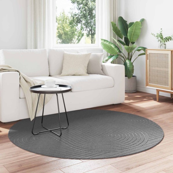 zoning carpet HUARTE Anthracite Ø 200 CM Polyester