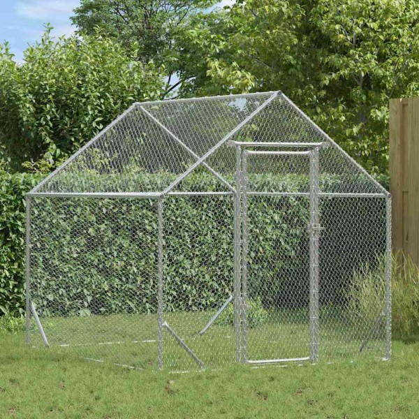Chicken cage Silver 200x170x177cm galvanized steel