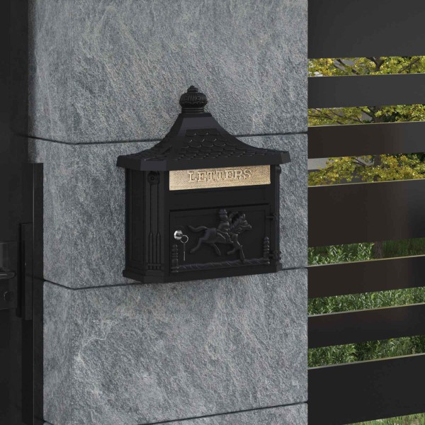 Wall mounted Postbox Black 40,5 x 16 x 45 cm