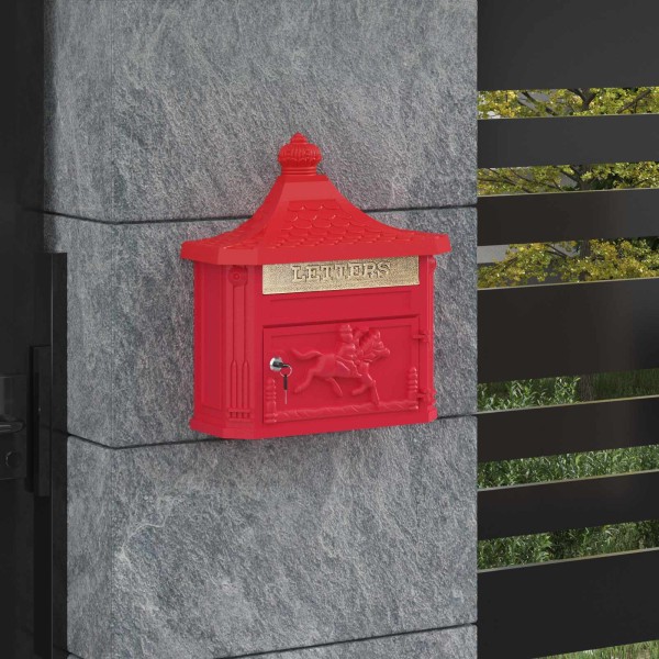 Wall mounted Postbox Red 40,5 x 16 x 45 cm