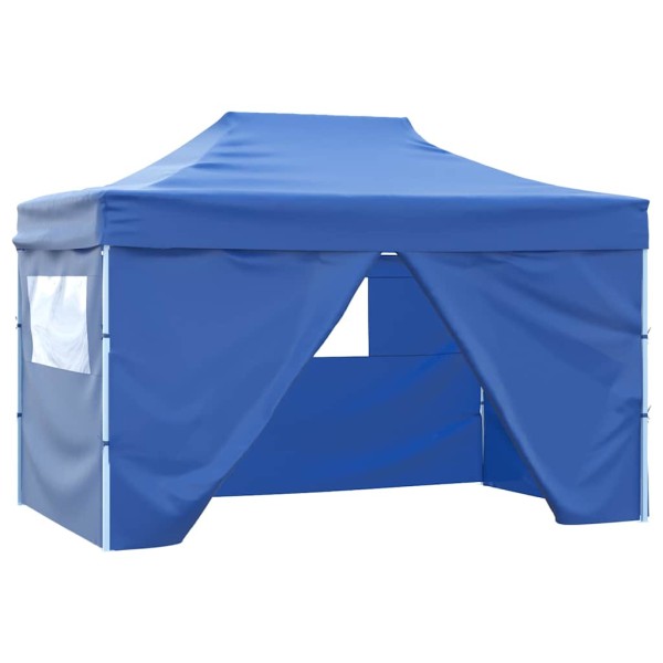 Released tent with 4 side walls, 3x4,5m, blue
