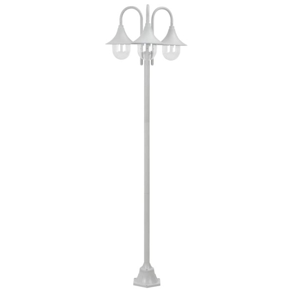 Garden Luminaire, E27, 220cm, Aluminium, 3 lights, white