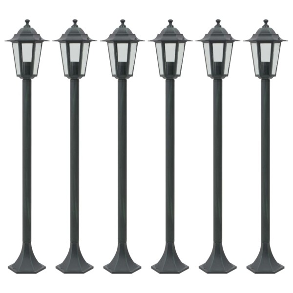 Garden lights, 6pcs., E27, 110cm, Aluminum, dark green.