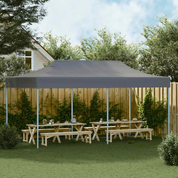 Displaying the tent, anthracite colours, 3x6m