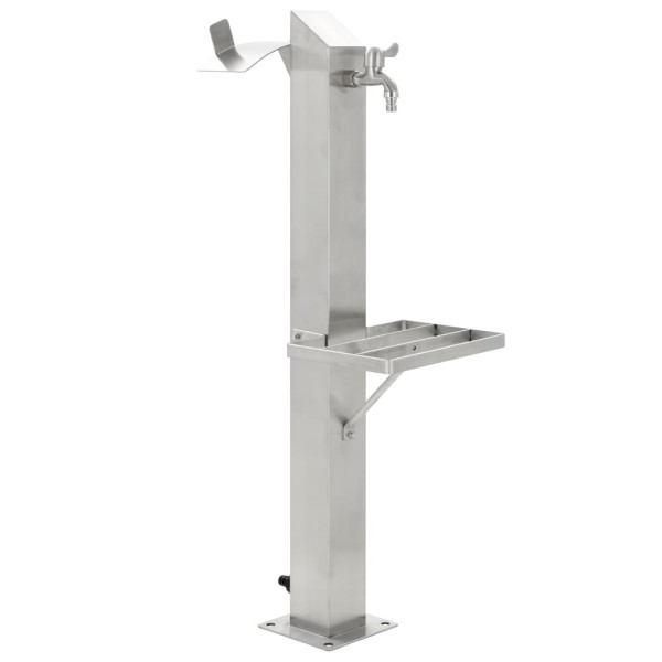 Garden water column, 95cm, stainless steel, square