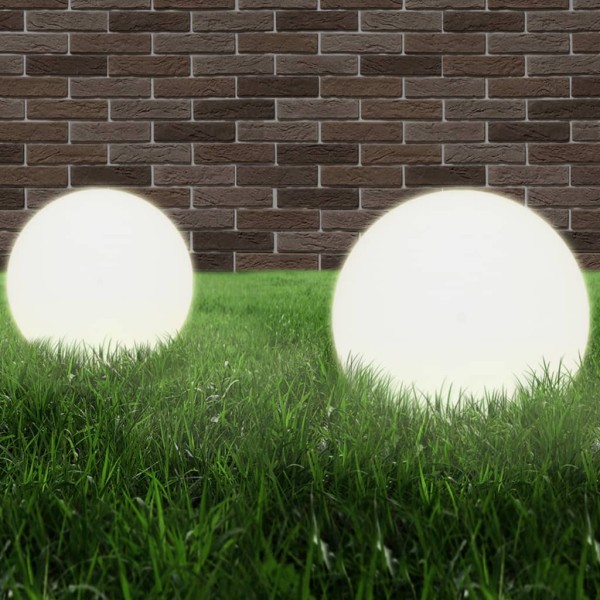 LED lamps, ball shape, 2pcs., spherical, 40cm, PMMA