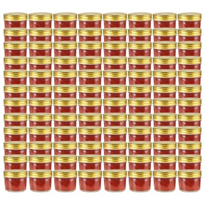 Stikl. Glass jam. with gold...