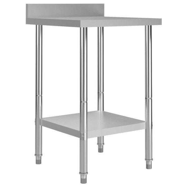 Kitchen Desktop with wall, 60x60x93cm, steel