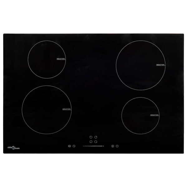 Indoor hob with 4 hobs, glass, 77cm, 7000W