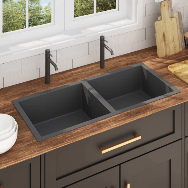Kitchen, Black, handmade, stainless steel