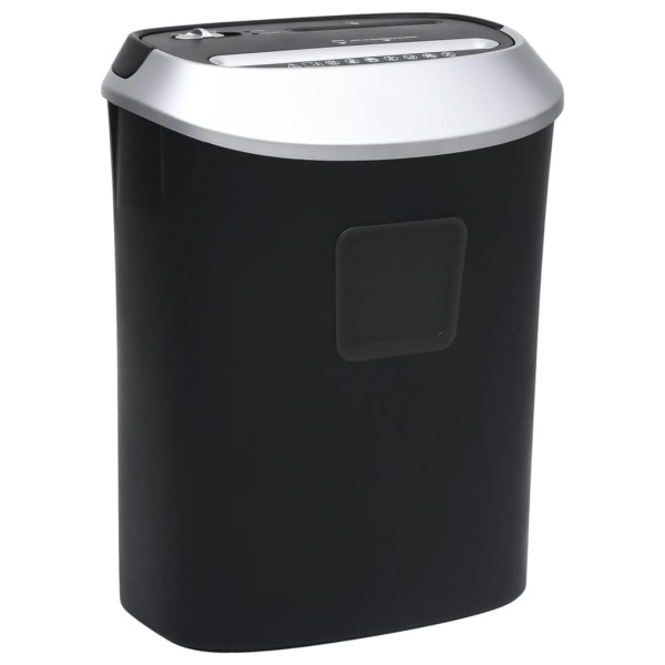 Paper shredder, black, 10 sheets, cross cutting