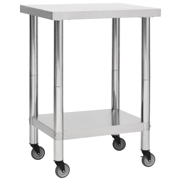 Kitchen Desktop with wheels, 60x45x85cm, steel
