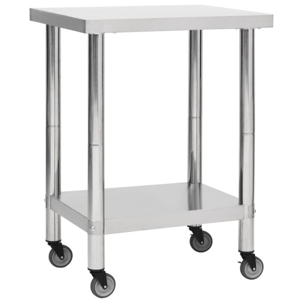 Kitchen Desktop with wheels, 80x45x85cm, steel