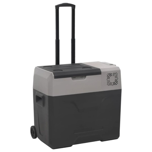 Wheel box and handle, black and grey, 40l, PP