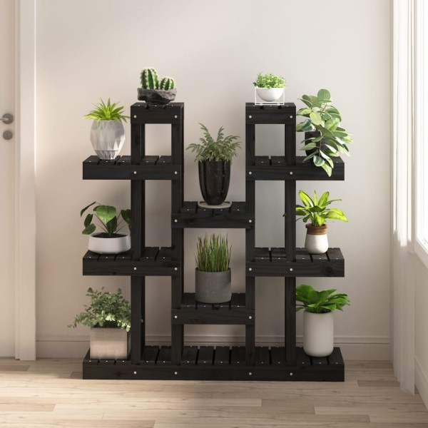 Plant stand, black, 104,5x25x109,5cm, pine array