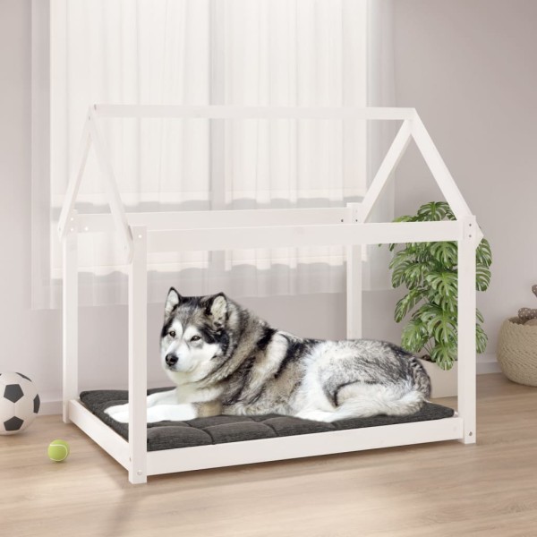 Bed for dogs, white, 111x80x100cm, pine wood array