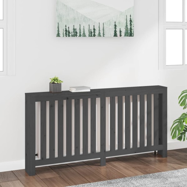 Radiator covering, grey, 169x19x84cm, pine mast