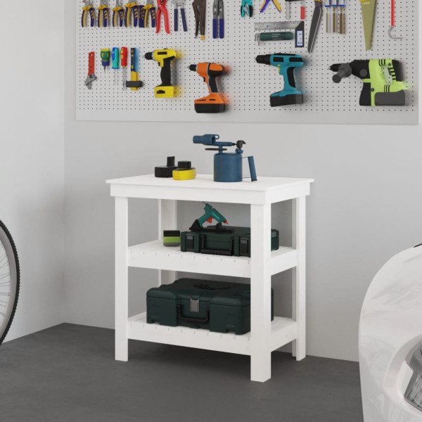 Desktop, white, 78,5x50x80cm, pine wood array