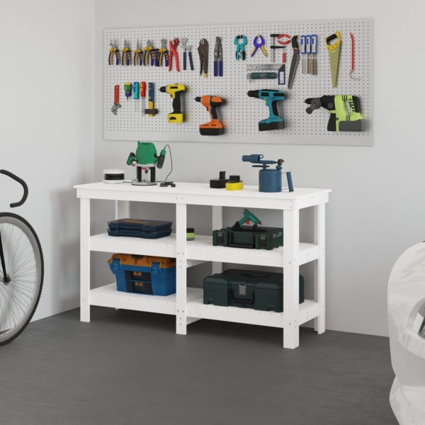 Desktop, white, 142,5x50x80cm, pine wood array