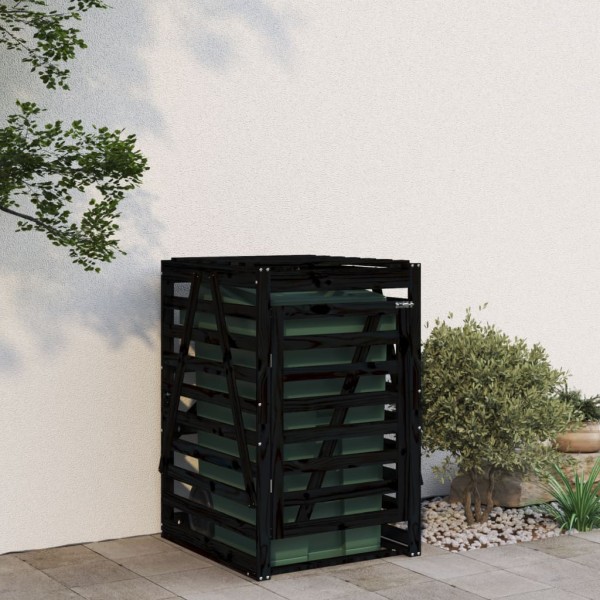 Container shelter, black, 84x90x128,5cm, pine mast