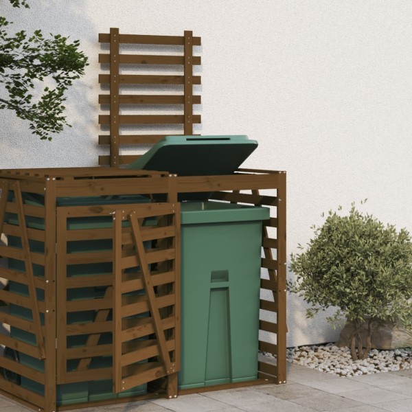 Container shelter extension, honey brown, pine mast