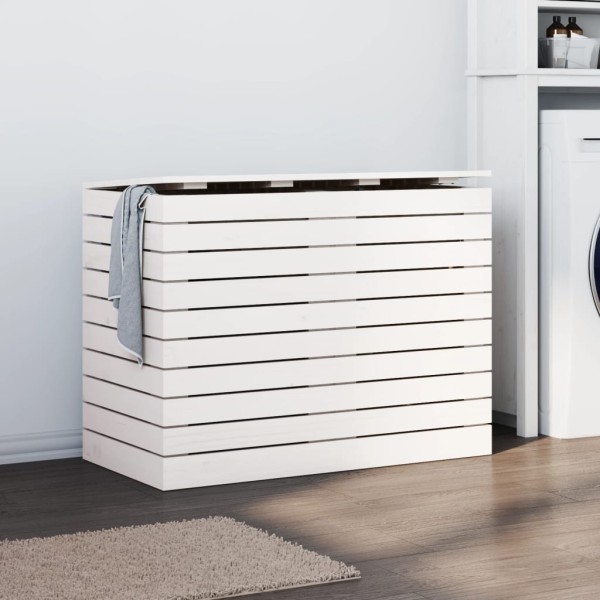 Washing Basket, white, 88,5x44x66cm, pine array