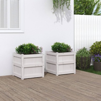 Garden beds, 2pcs., white,...