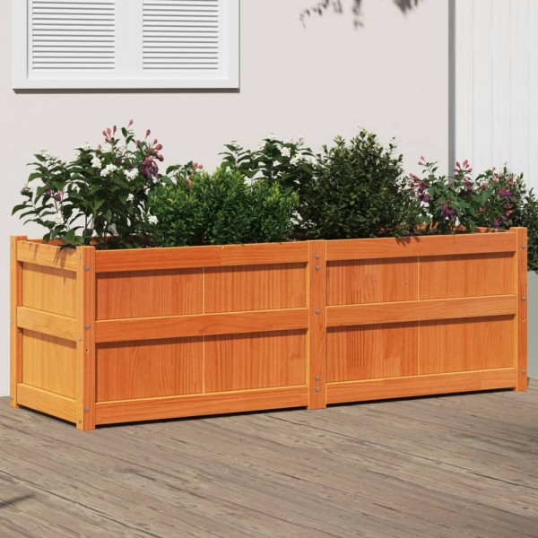 Garden bed, wax brown, 150x50x50cm, pine wood array