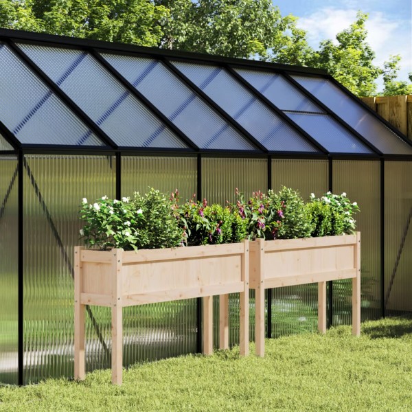 Garden beds with socks, 2pcs., pine wood